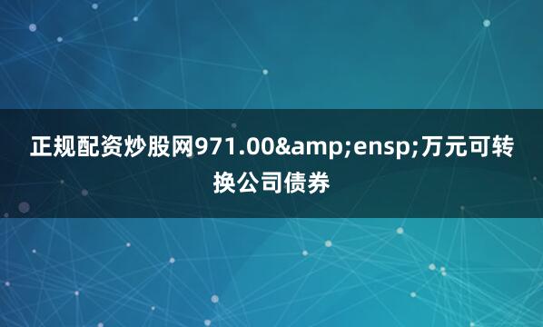 正规配资炒股网971.00&ensp;万元可转换公司债券
