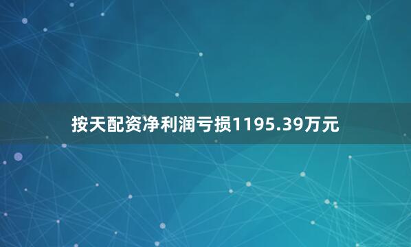 按天配资净利润亏损1195.39万元